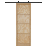 Porta scorrevole  con set hardware 83x232 cm Legno massello Pino