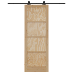 Porta scorrevole  con set hardware 83x232 cm Legno massello Pino