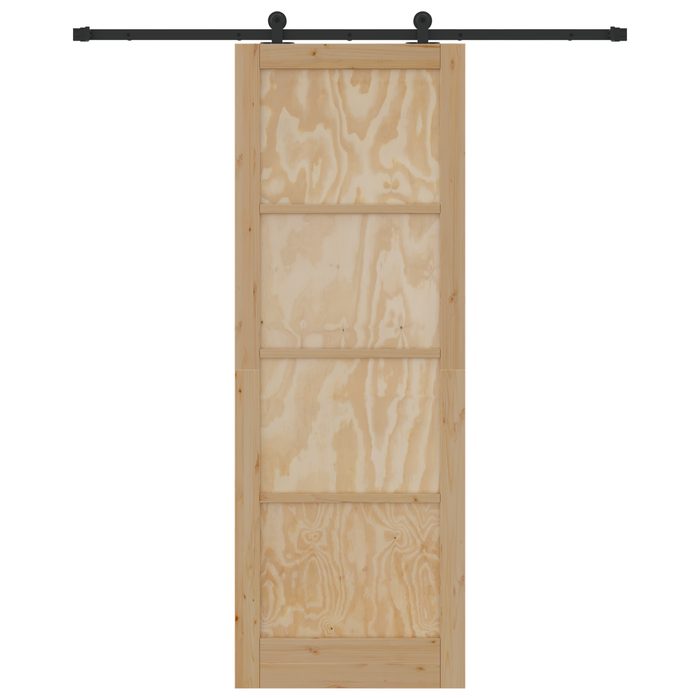 Porta scorrevole  con set hardware 83x232 cm Legno massello Pino