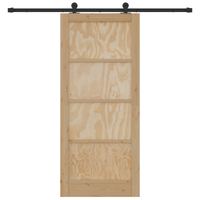 Porta scorrevole  con set hardware 86x198.5 cm in legno massello di pino