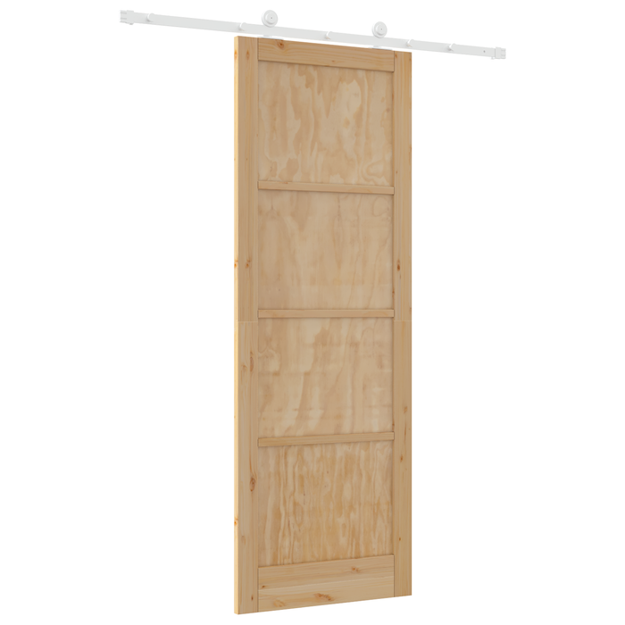 Porta scorrevole  con set di accessori 83x232 cm in legno massello di pino