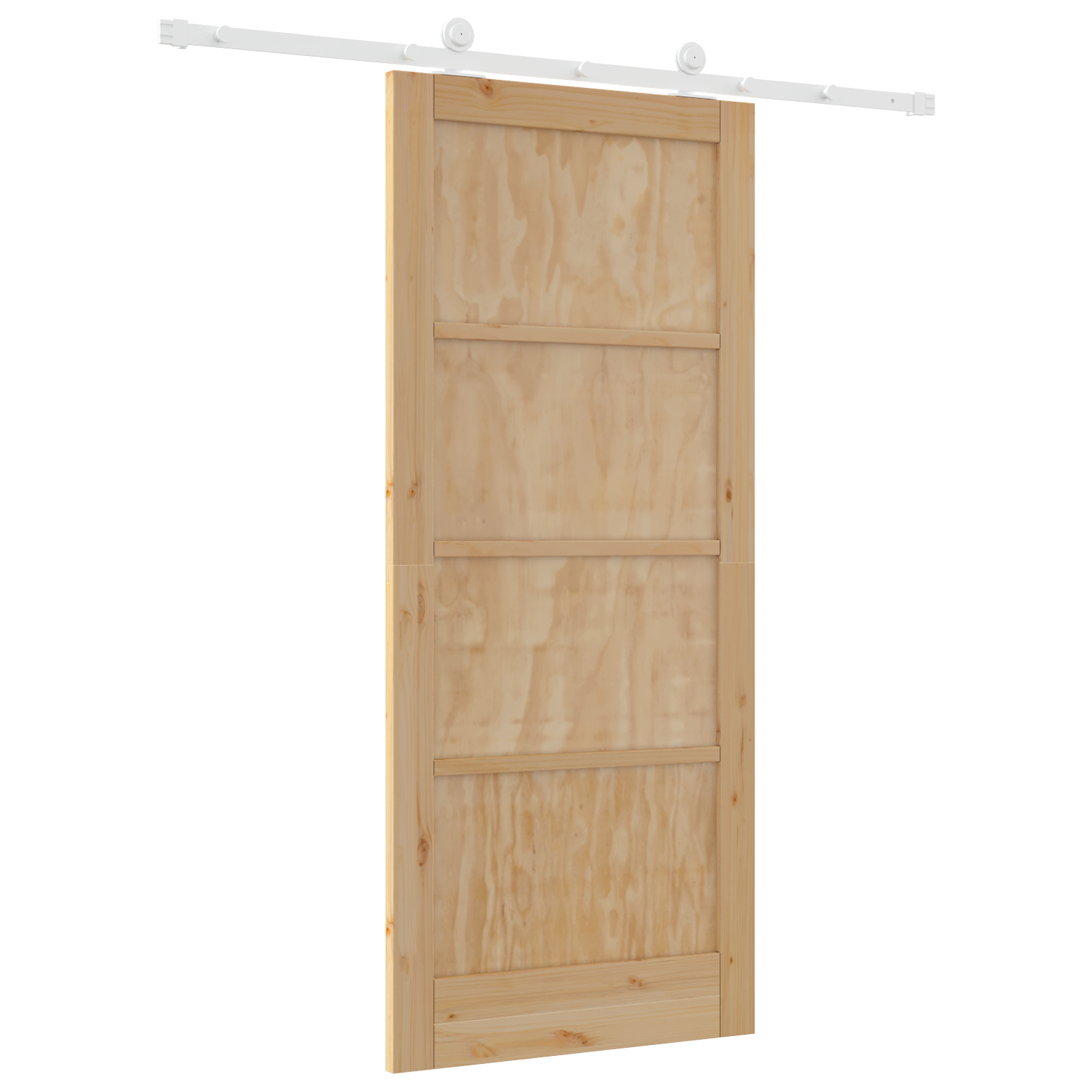 Porta Scorrevole  con Set di Fissaggio 86x198,5 cm in Legno Massello di Pino
