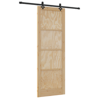 porta scorrevole  con set di hardware 83x232 cm Legno Massiccio di Pino