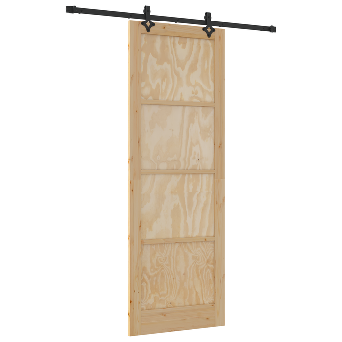 porta scorrevole  con set di hardware 83x232 cm Legno Massiccio di Pino