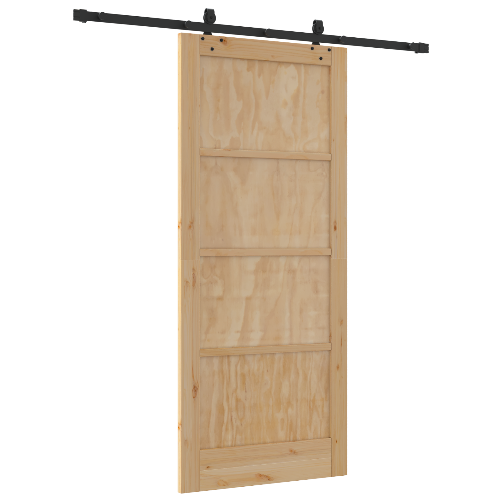 Porta Scorrevole  con Set di Ferramenta 86x198.5 cm in Legno Massello di Pino