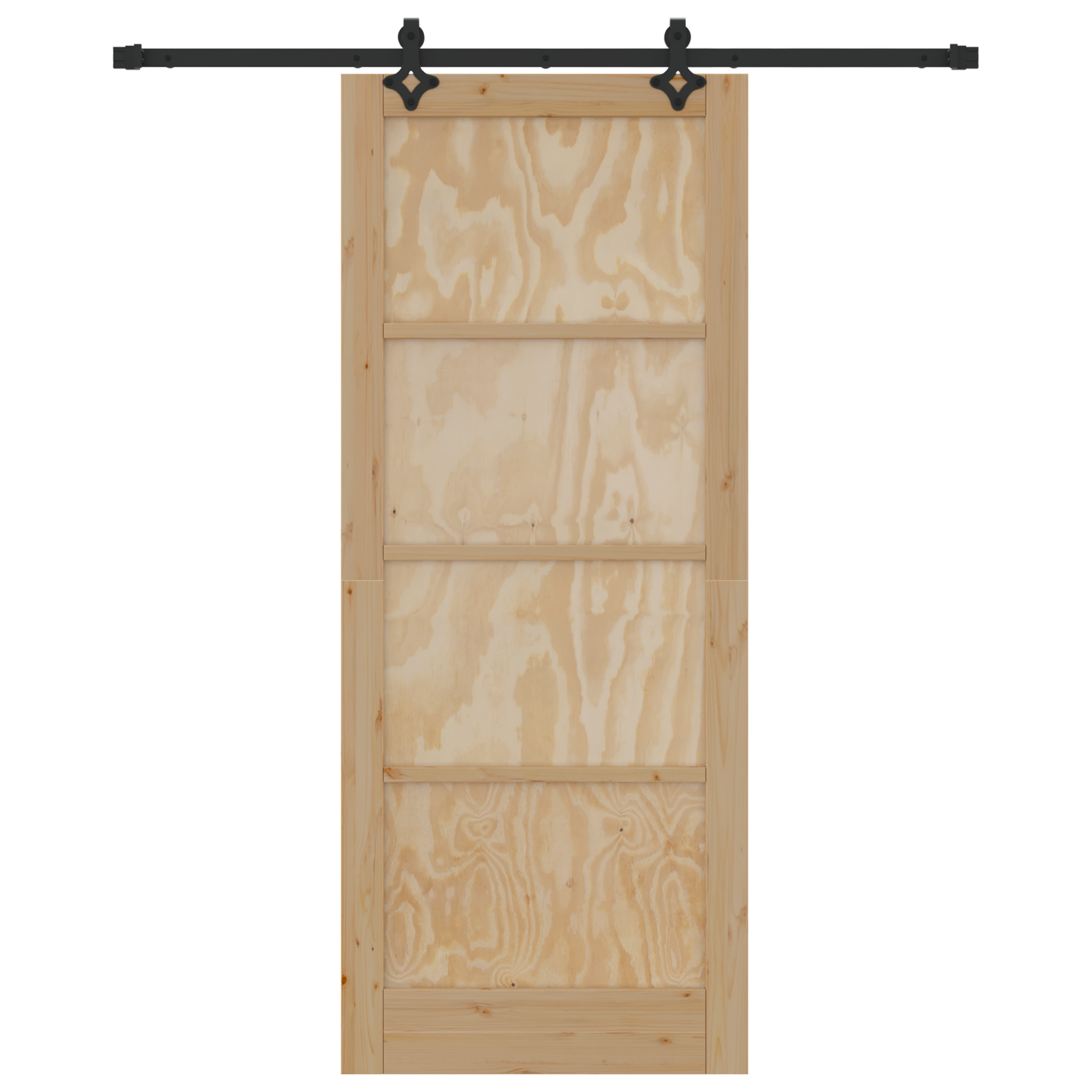 Porta Scorrevole  con Set di Accessori 86x211 cm in Legno Massello di Pino