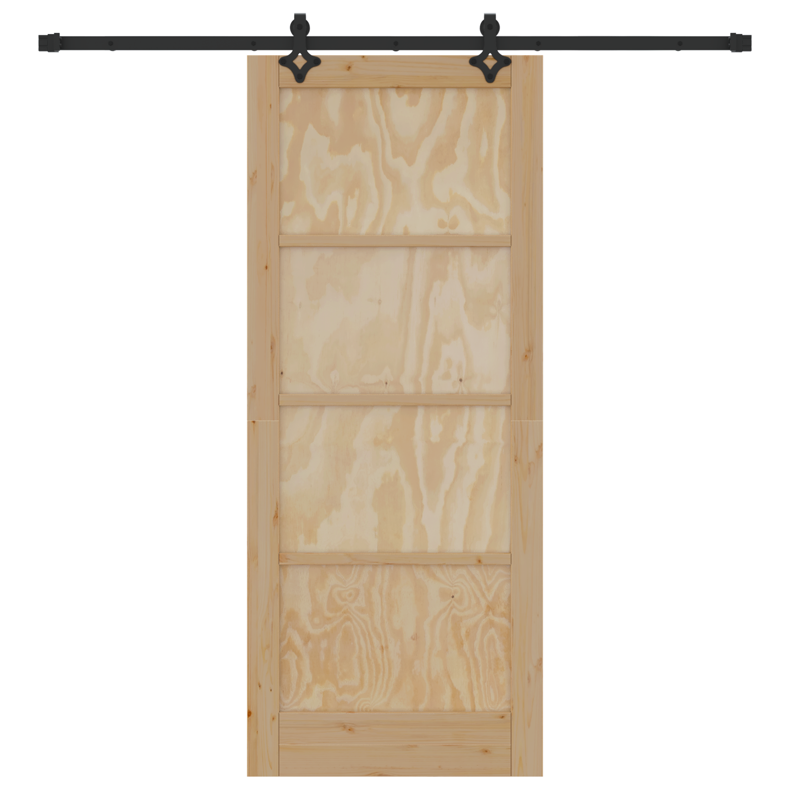 Porta scorrevole  con set hardware 83x202 cm in legno massello di pino