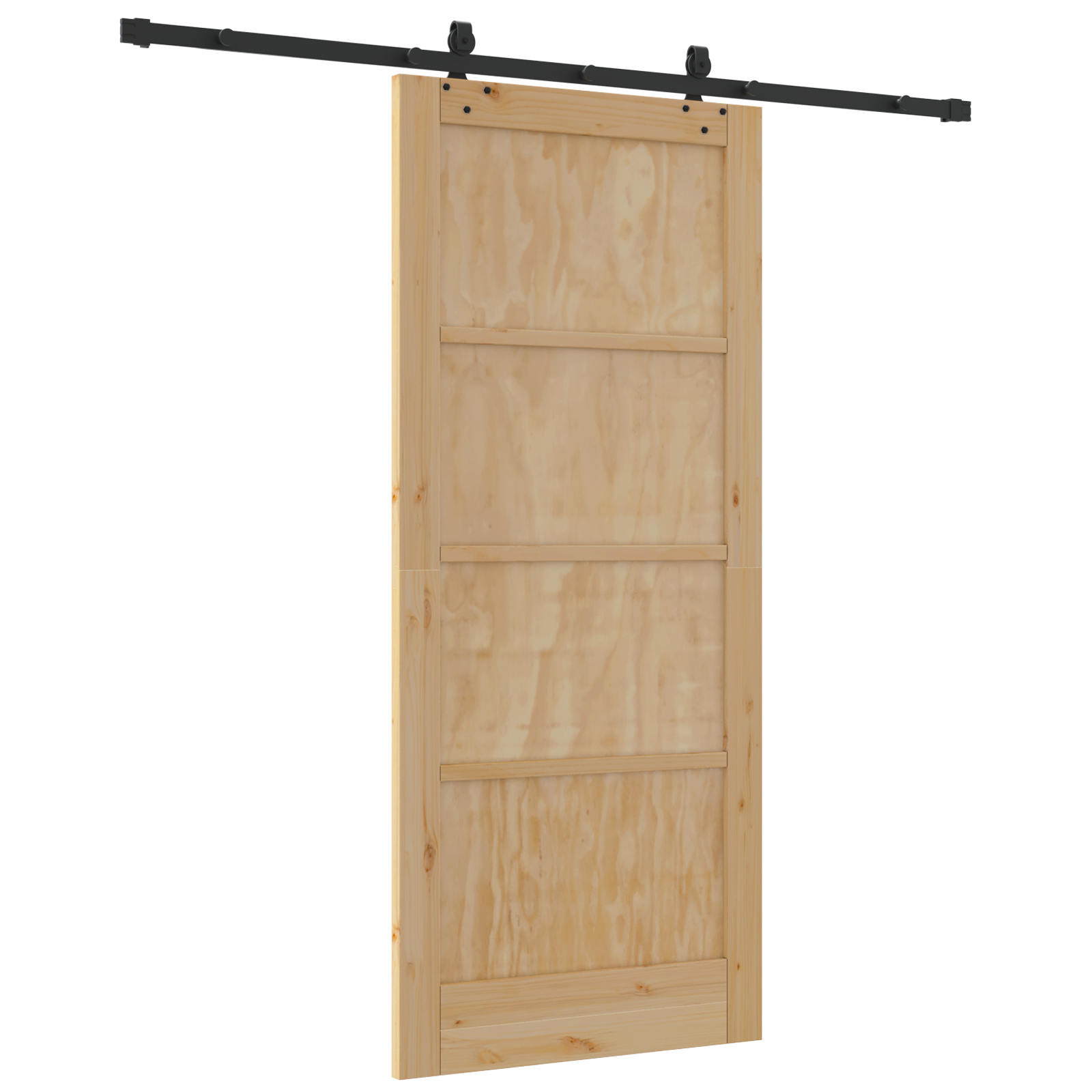 Porta Scorrevole  con Set di Ferramenta 86x198.5 cm Legno Massello di Pino