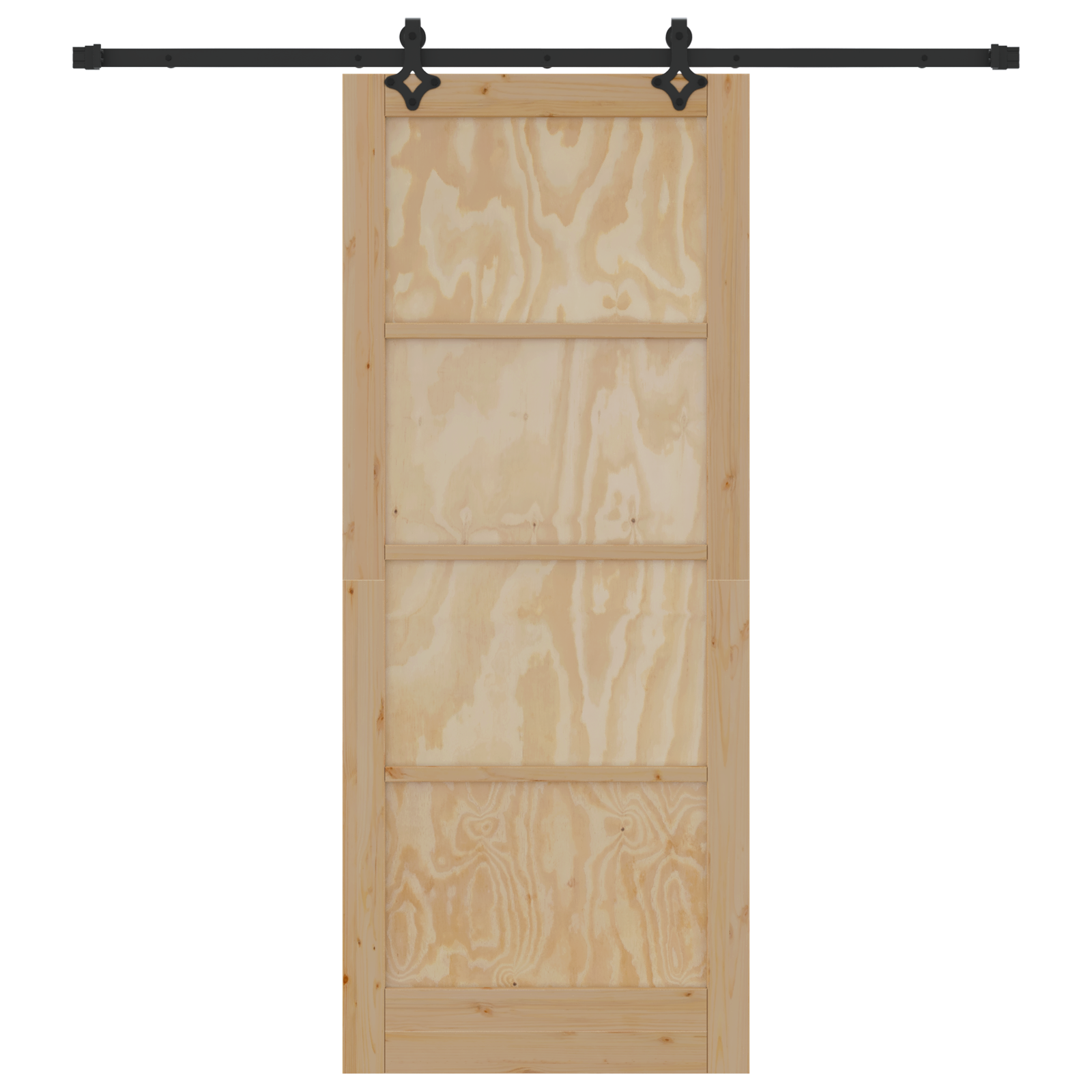 Porta scorrevole  con kit hardware 86x211 cm in legno massello di pino