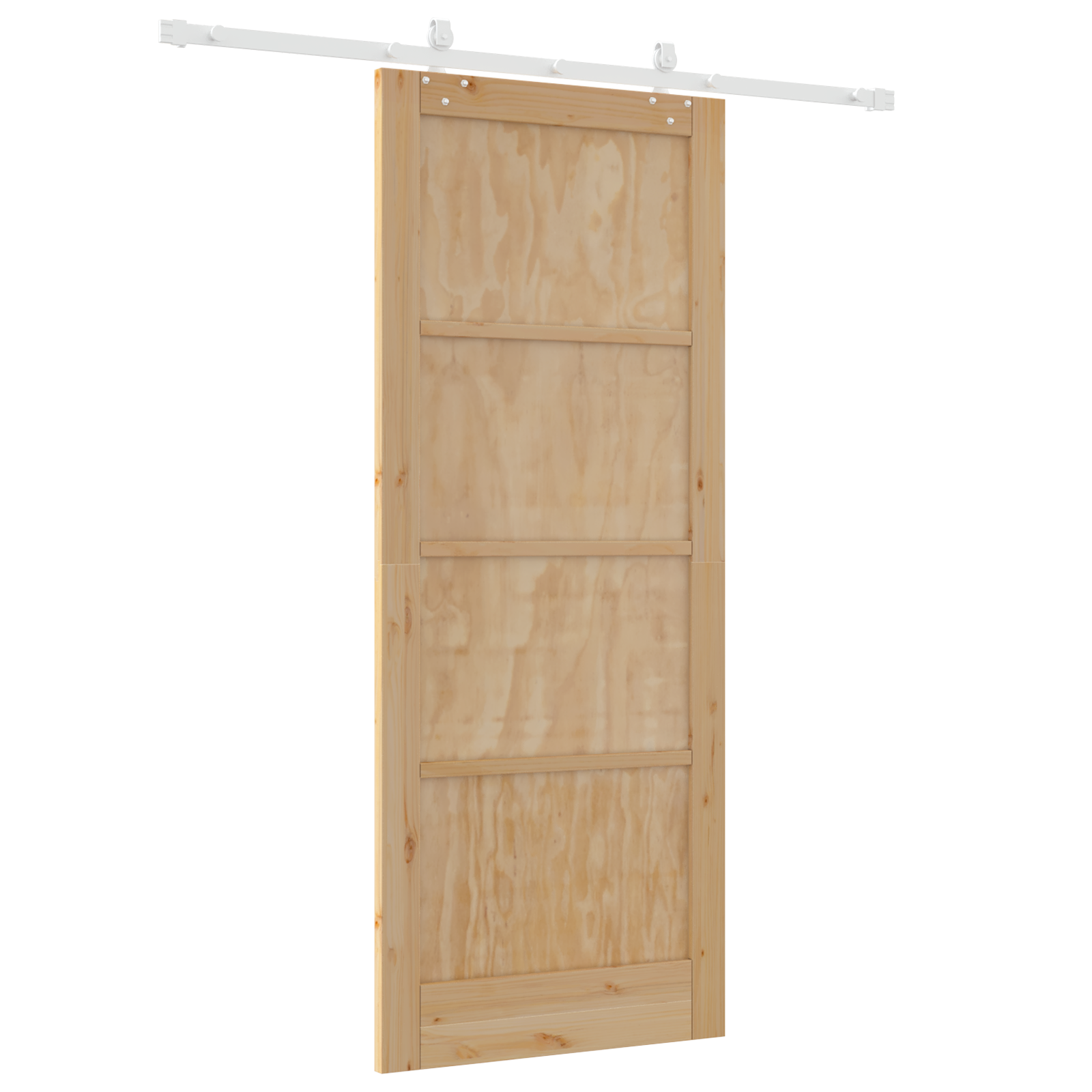 Porta Scorrevole  con Set di Accessori 86x211 cm Legno Massello di Pino