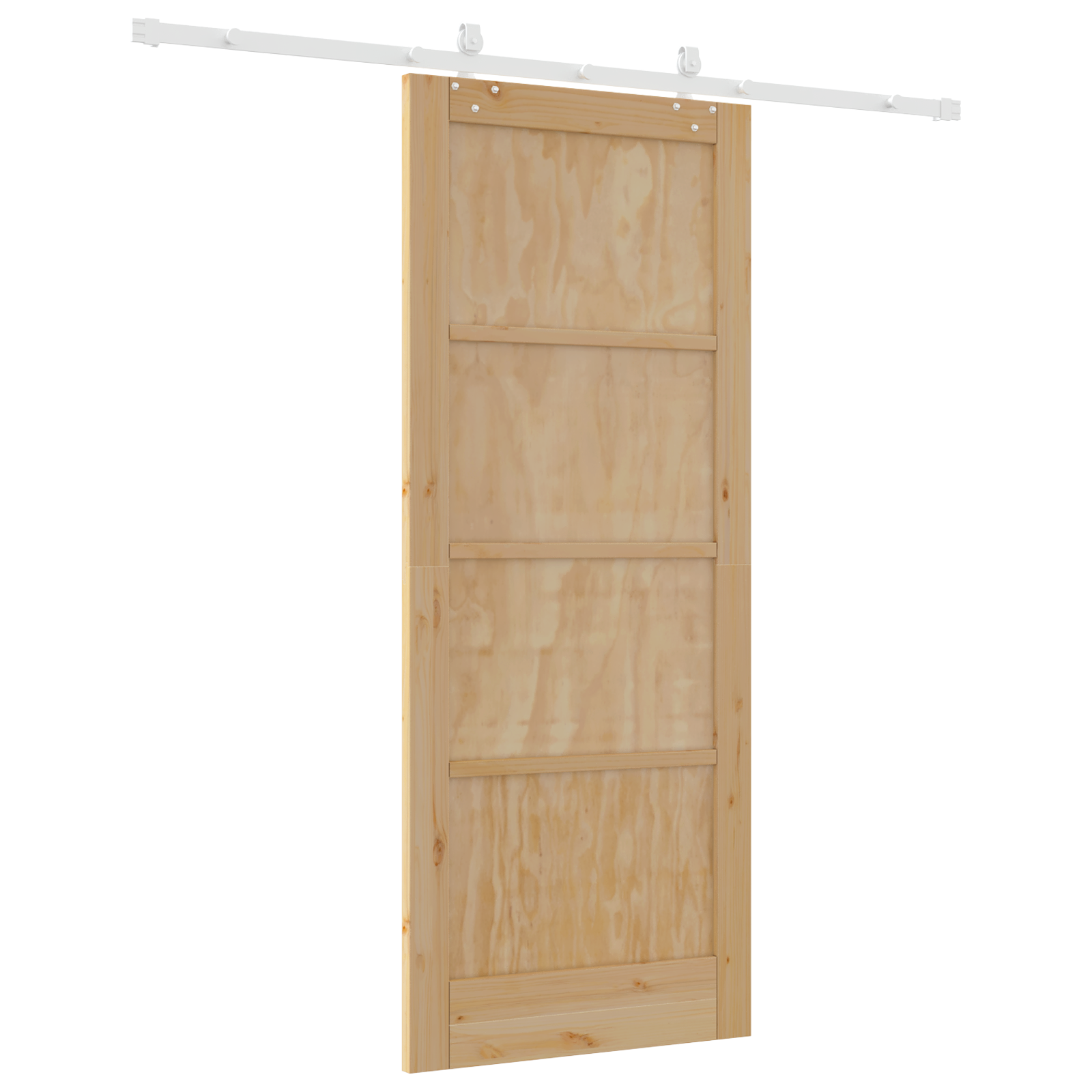 Porta Scorrevole  con Set Hardware 83x202 cm Legno di Pino Massiccio