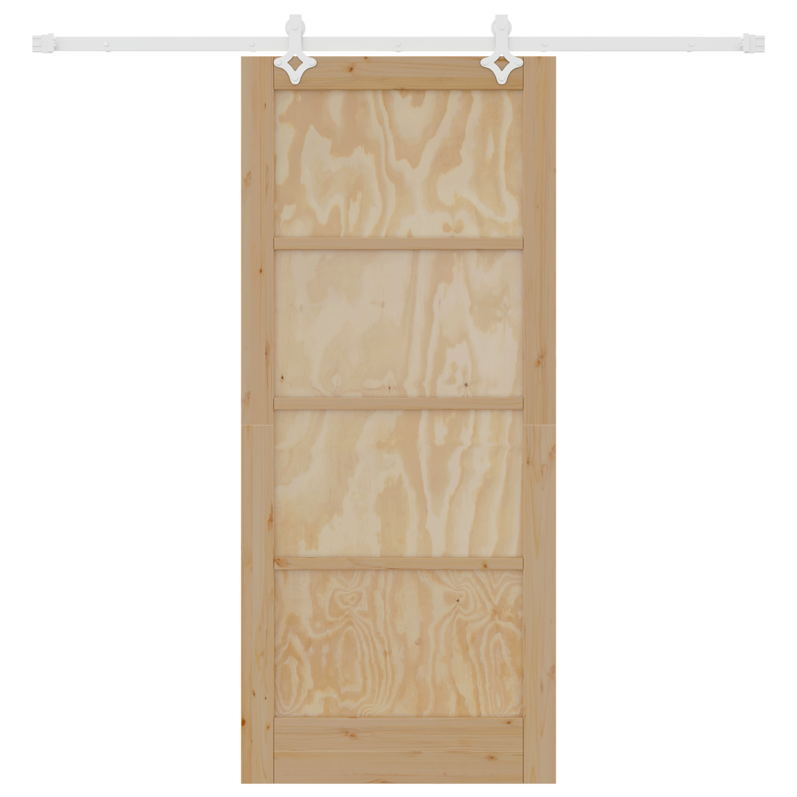 Porta Scorrevole  con Set Hardware 86x198.5 cm in Legno Massiccio di Pino