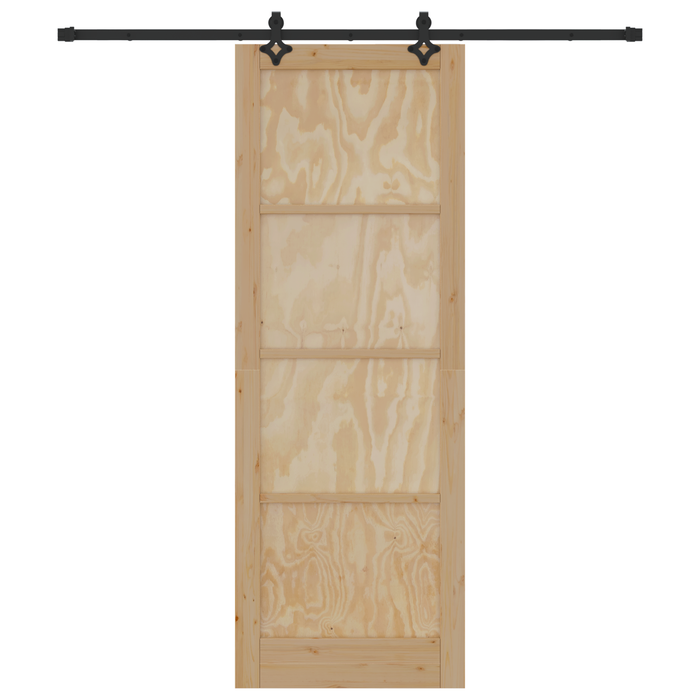 Porta Scorrevole  con Set Hardware "ORKDAL" in Legno Massello di Pino