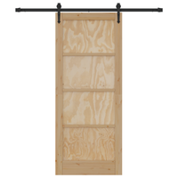 Porta scorrevole  con set hardware 83x202 cm Legno massiccio in pino