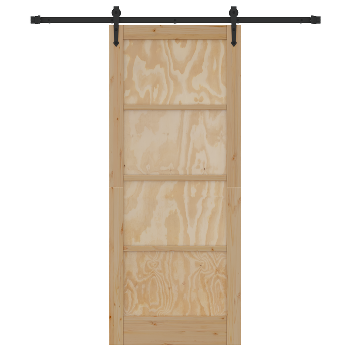 Porta scorrevole  con set hardware 83x202 cm Legno massiccio in pino