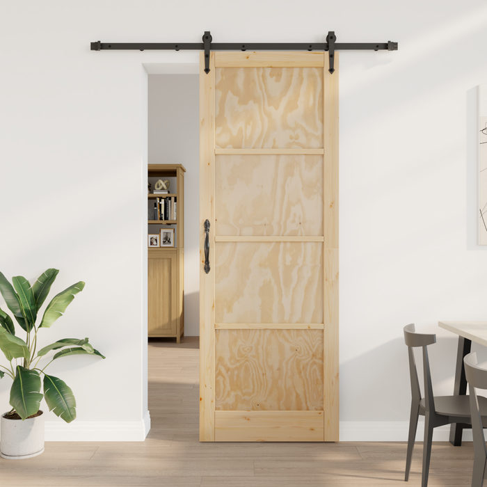 Porta scorrevole  con set hardware 83x232 cm legno massello di pino