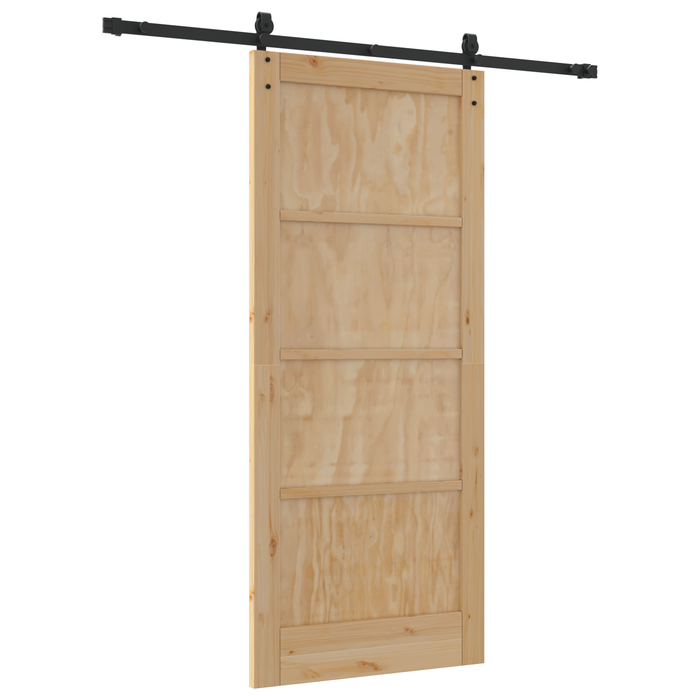 Porta scorrevole con set hardware 86x198.5 cm Legno massello di pino