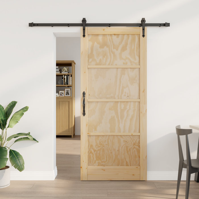 Porta scorrevole con set hardware 86x198.5 cm Legno massello di pino