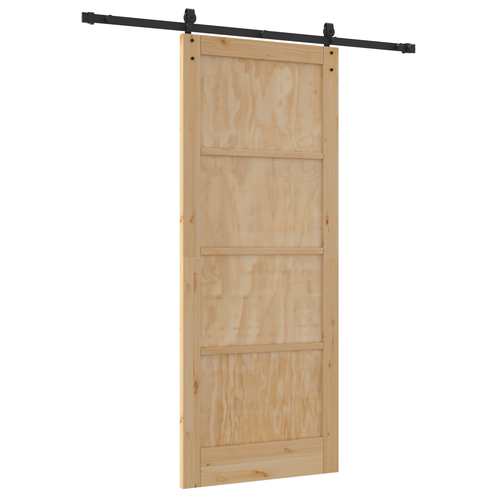 Porta Scorrevole  con Set Ferramenta 86x211 cm Legno Solido Pino