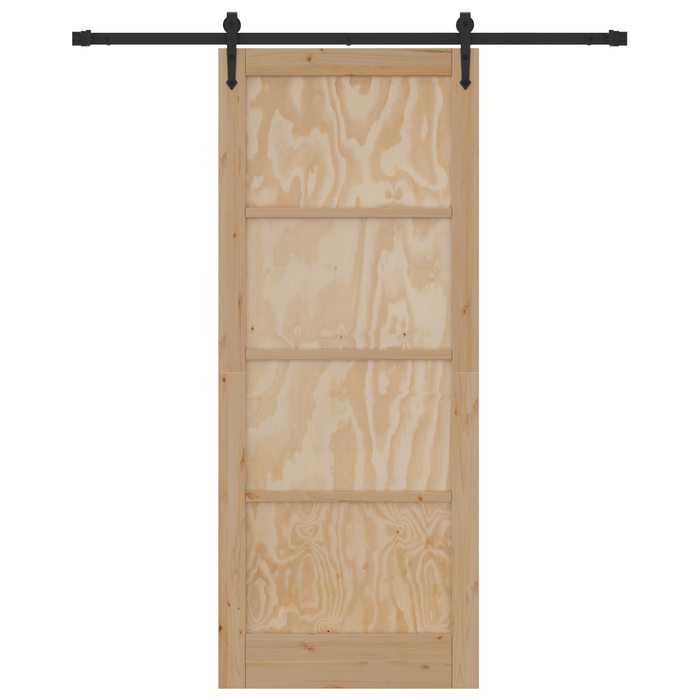 Porta Scorrevole  con Set Ferramenta 86x211 cm Legno Solido Pino