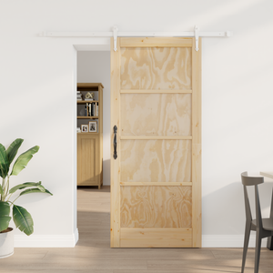 porta scorrevole  con set di ferramenta 86x198.5 cm legno massello di pino