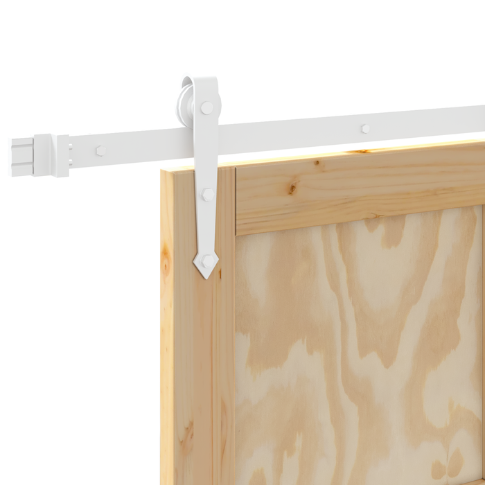 Porta Scorrevole  con Set di Hardware 86x211 cm in Legno Solido di Pino