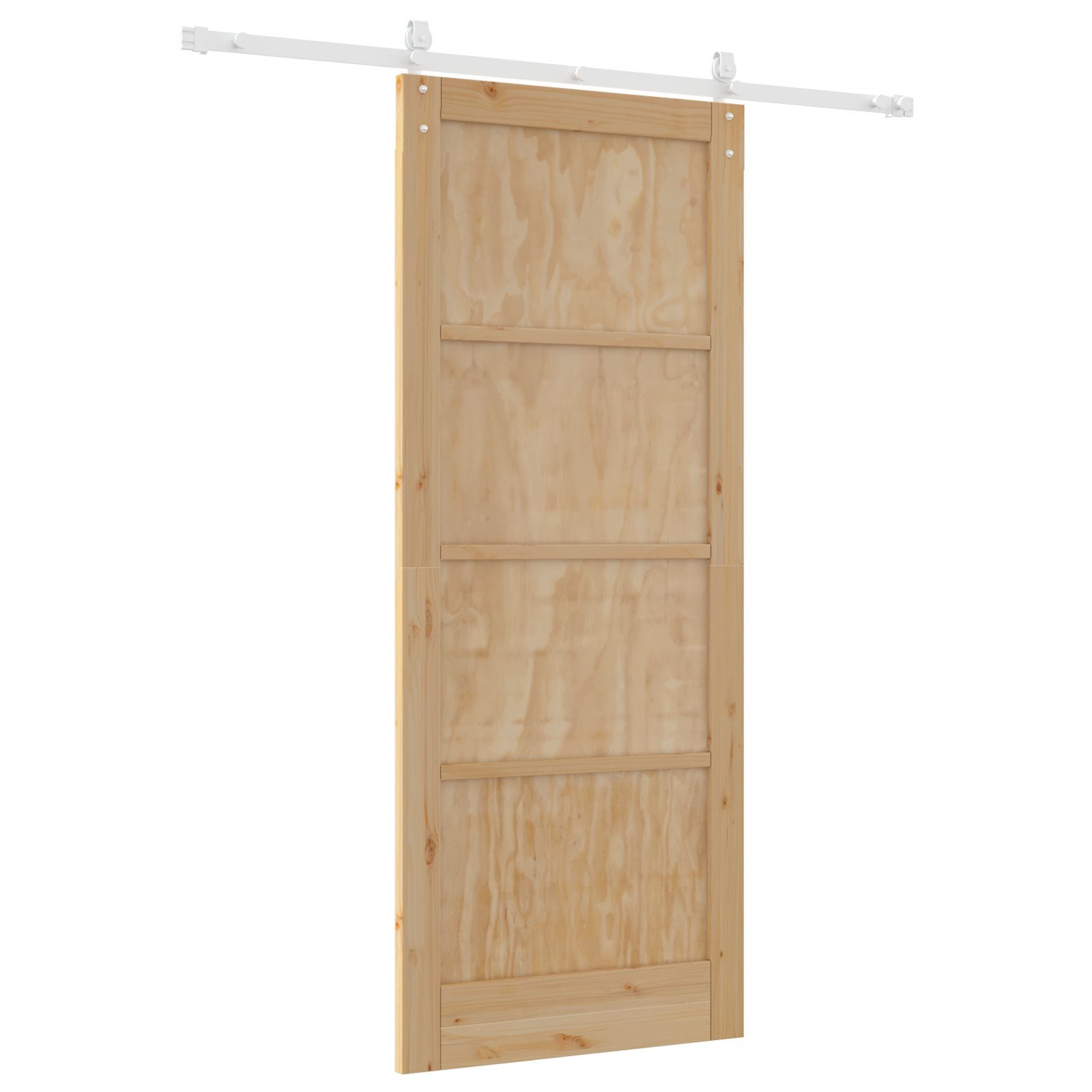 Porta Scorrevole  con Set di Hardware 86x211 cm in Legno Solido di Pino