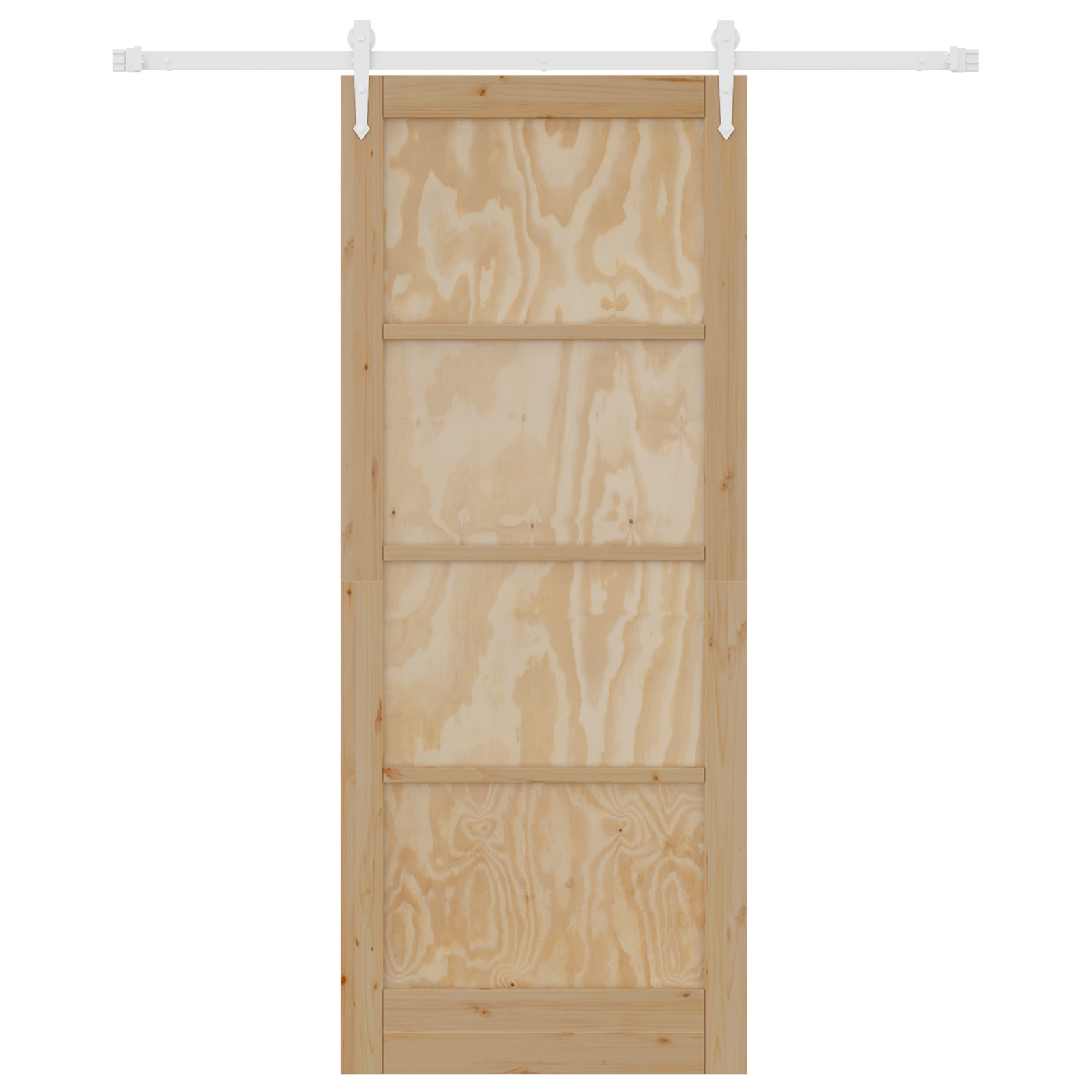 Porta Scorrevole  con Set di Hardware 86x211 cm in Legno Solido di Pino