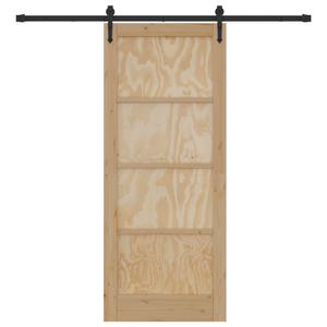 Porta scorrevole  con Set di Hardware 83x202 cm Legno Massiccio di Pino