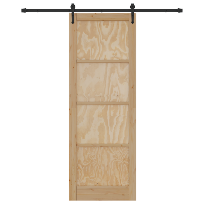 Porta Scorrevole  con Set di Hardware 83x232 cm Legno Massello di Pino