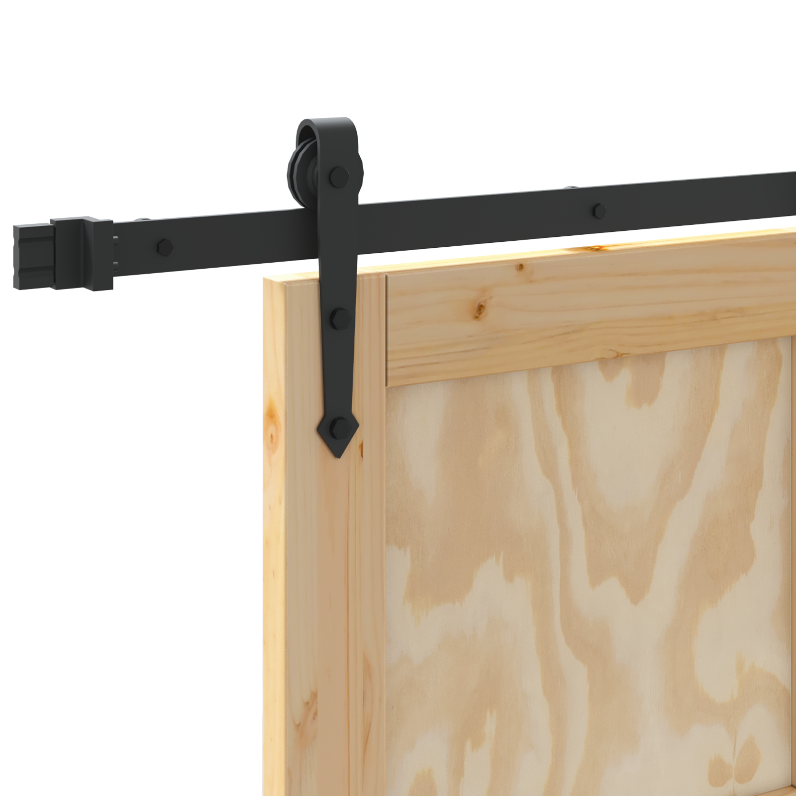 Porta Scorrevole  con Set di Ferramenta 86x198.5 cm in Legno Massello di Pino