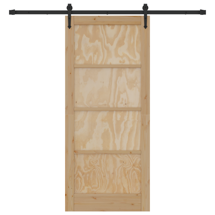 Porta Scorrevole  con Set di Ferramenta 86x198.5 cm in Legno Massello di Pino