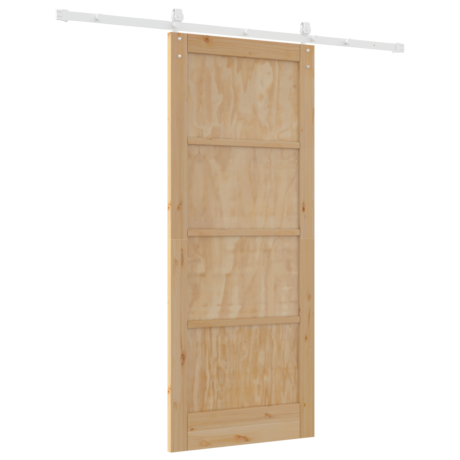 Porta Scorrevole  con Set di Accessori 83x202 cm Legno Massello Pino