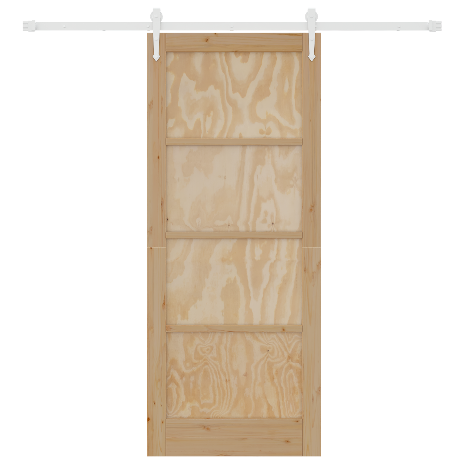 Porta Scorrevole  con Set di Accessori 83x202 cm Legno Massello Pino
