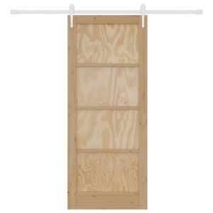 Porta Scorrevole  con Set di Accessori 83x202 cm Legno Massello Pino