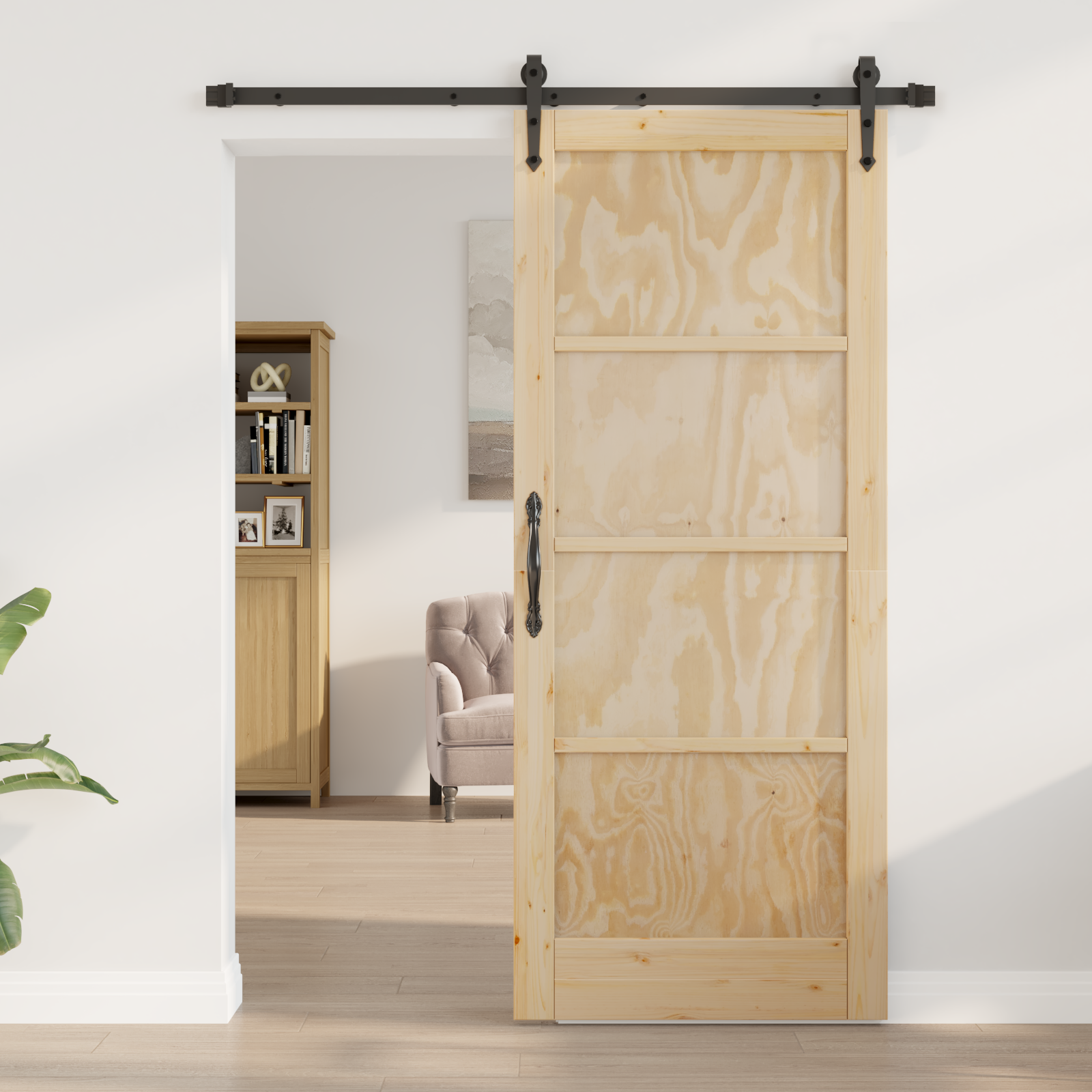 porta scorrevole  con set hardware 'ORKDAL'Legno massello di pino