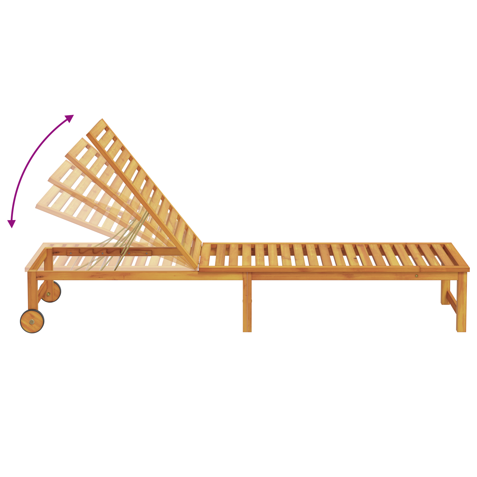 Lettini 2 pcs Legno Massello di Acacia