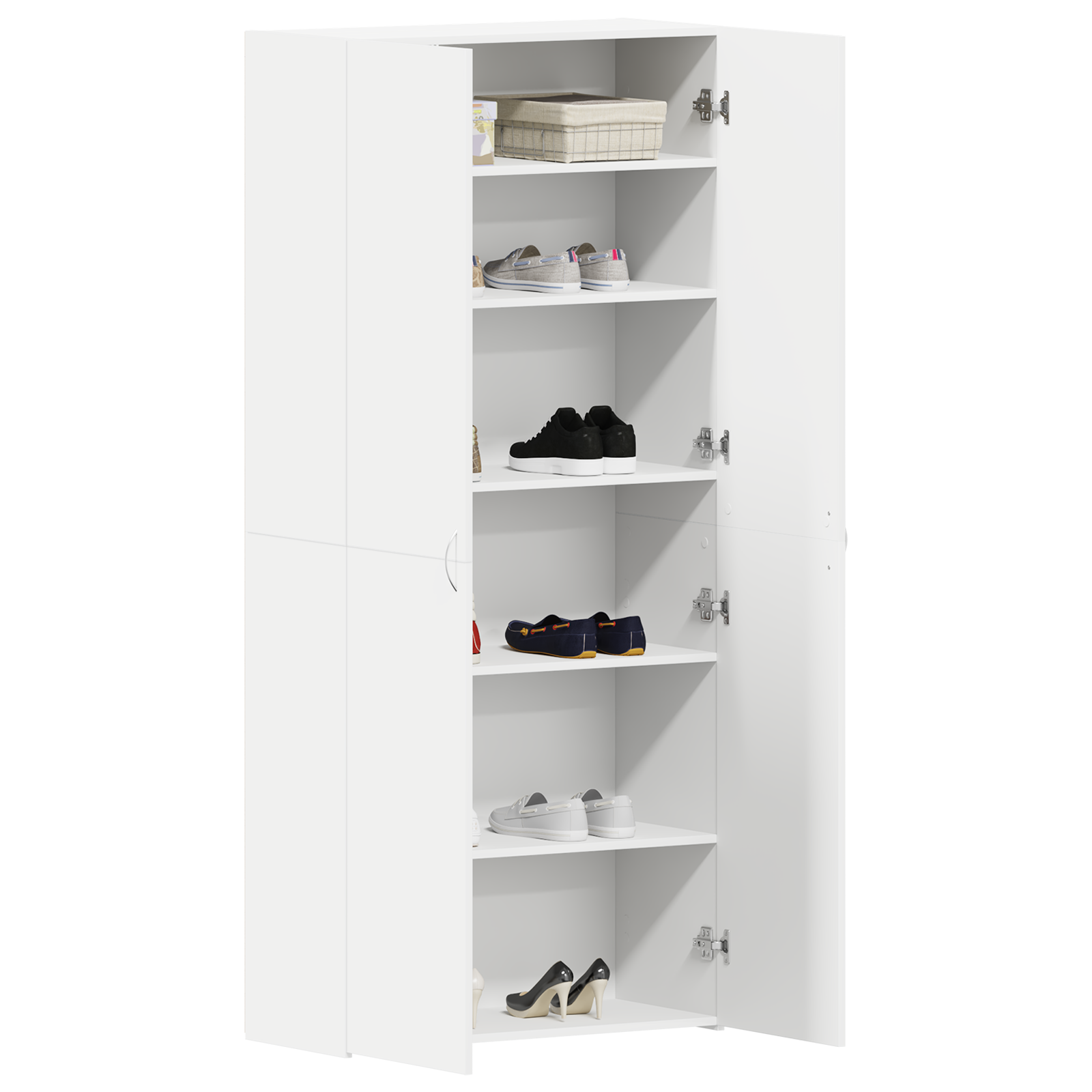 Mobile per Scarpe Bianco 80x35.5x180 cm Legno Ingegnerizzato