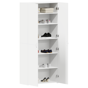 Mobile per Scarpe Bianco 80x35.5x180 cm Legno Ingegnerizzato