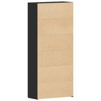 Mobile per scarpe Nero 80x35,5x180 cm in Legno Ingengnerizzato