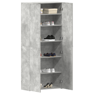 Armadio per scarpe Grigio Calcestruzzo 80x35,5x180 cm Legno ingegnerizzato