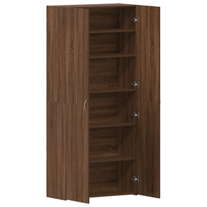 Cabinet per scarpe Marrone Rovere 80x35,5x180 cm Legno ingegnerizzato