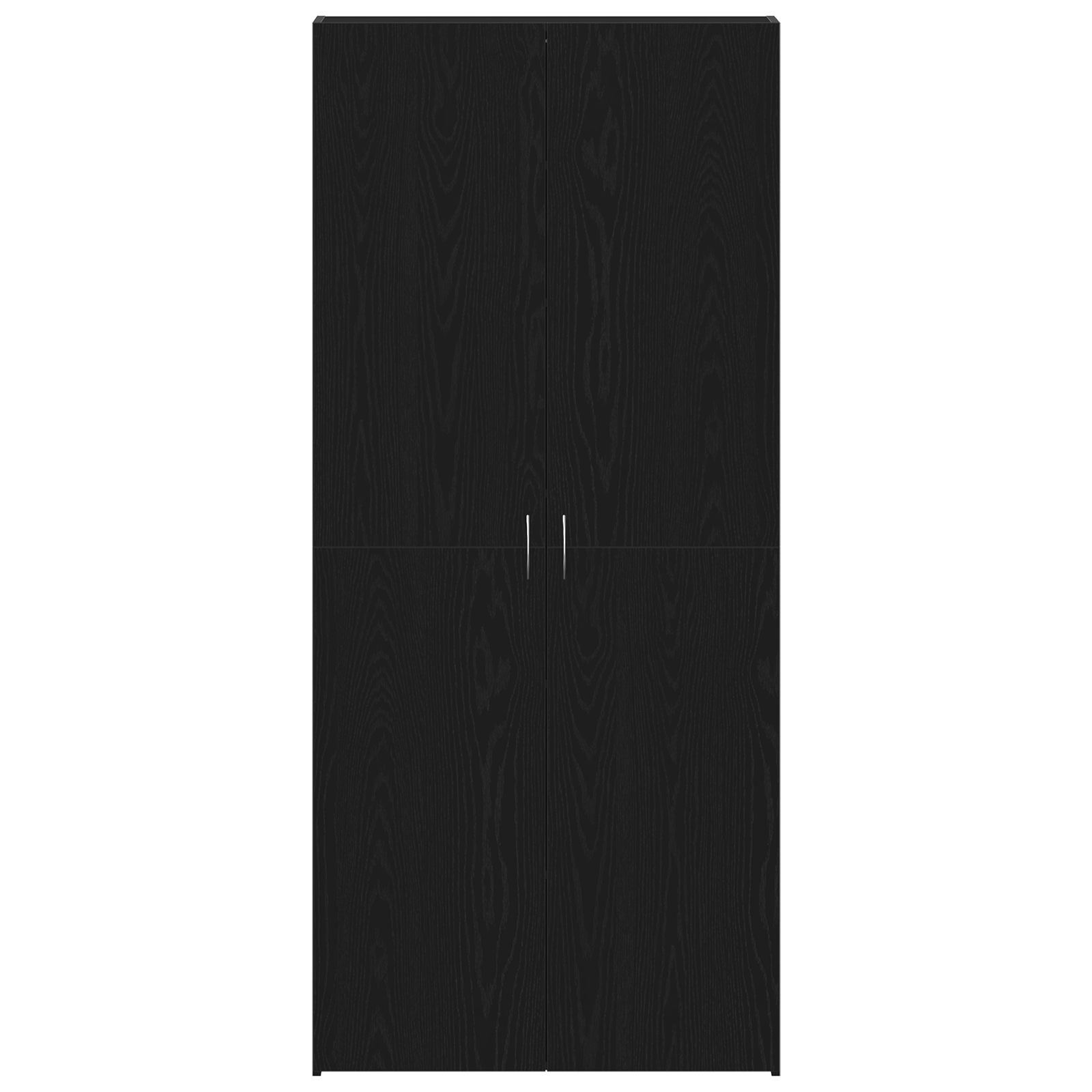 Armadio per scarpe Nero Rovere 80x35,5x180 cm Legno ingegnerizzato