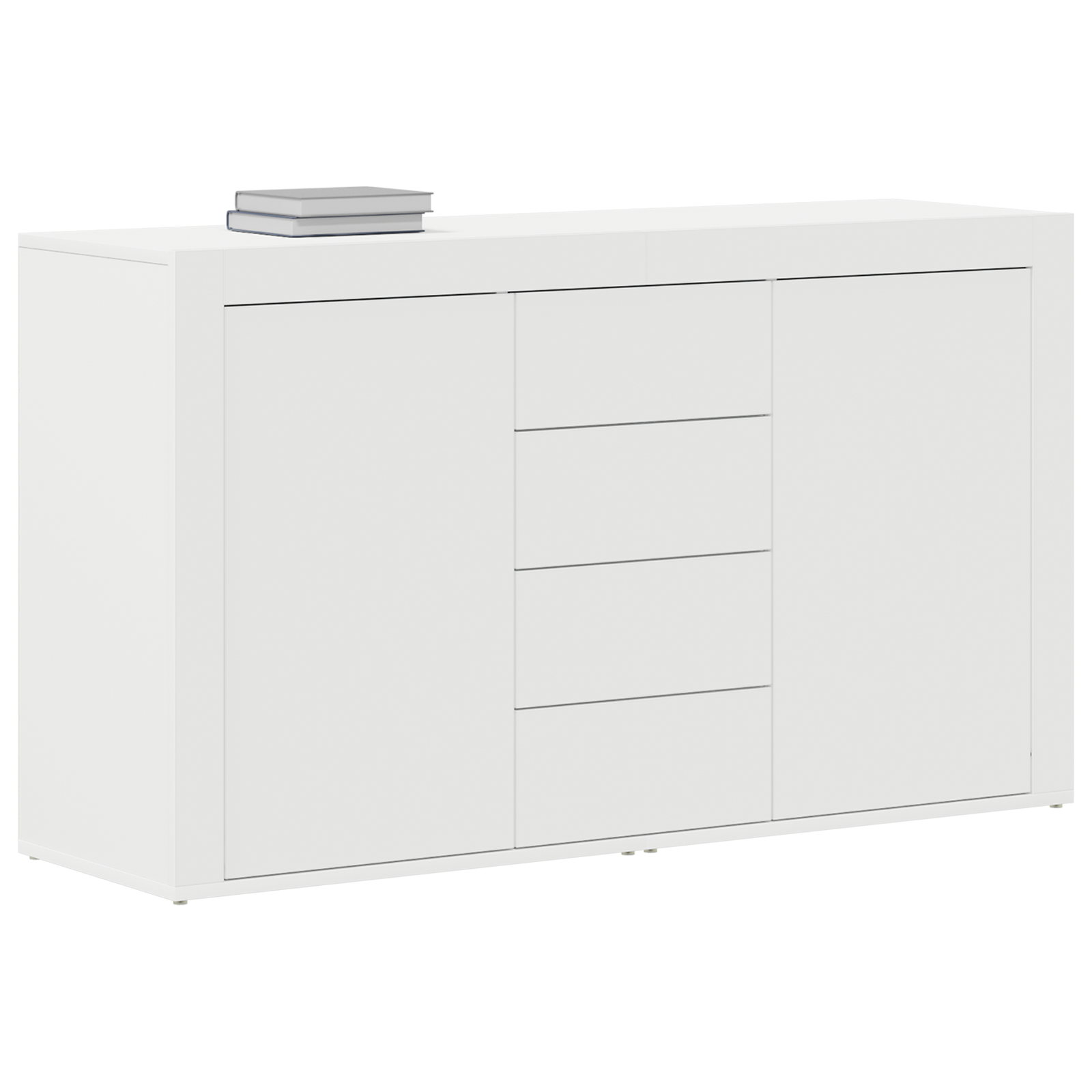 Credenza Bianca Bianca Legno 120 x 36 x 69 cm Stoccaggio