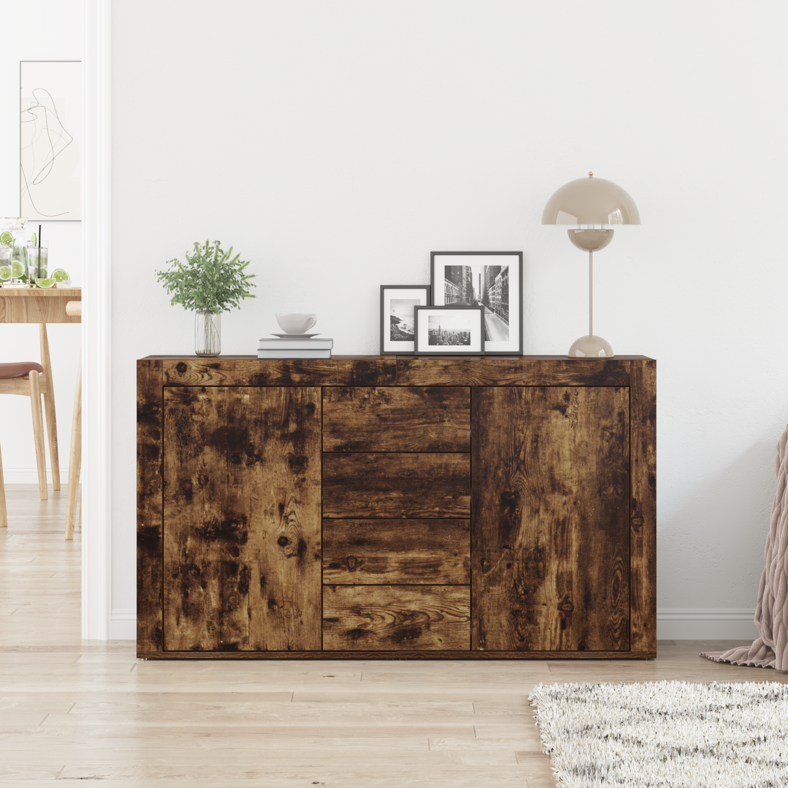 Credenza Rovere Affumicato Legno Ingegnerizzato 120 x 36 x 69 cm