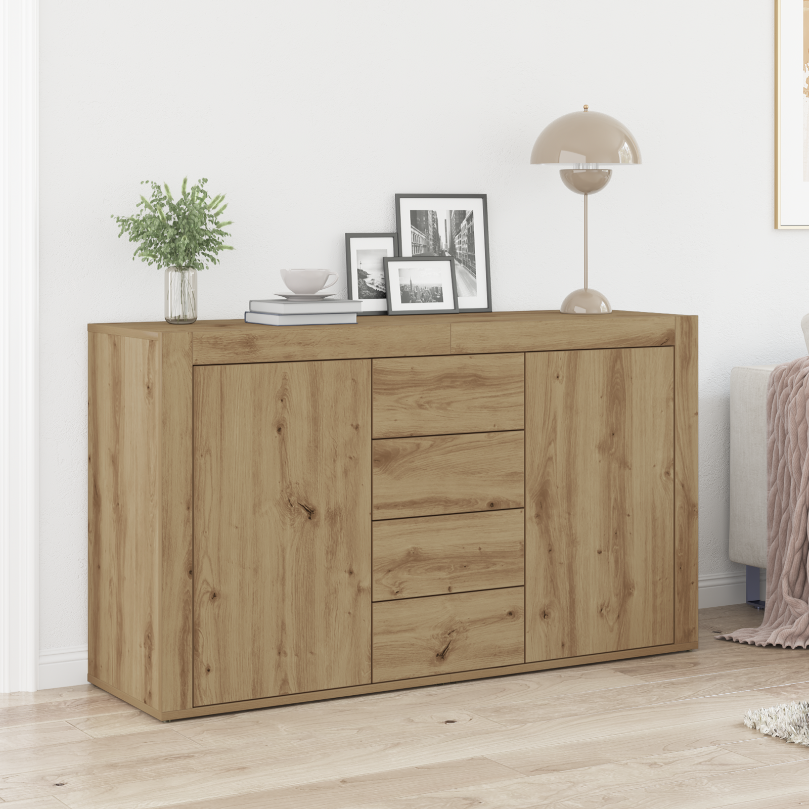 Credenza  Rovere Artigianale Legno ingegnerizzato 120 x 36 x 69 cm