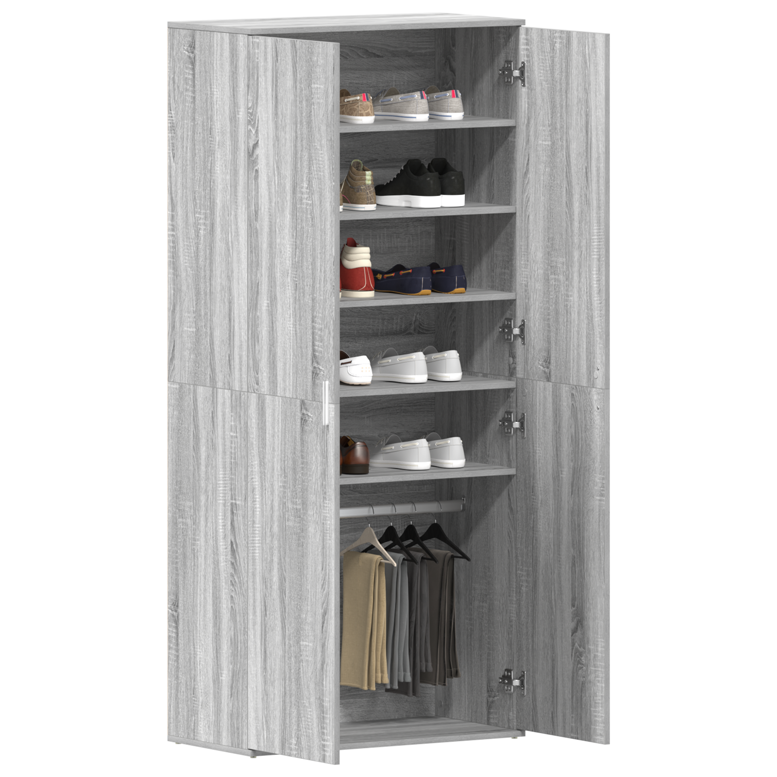 Armadio per Scarpe Grigio Sonoma 80x39x180 cm Legno ingegnerizzato