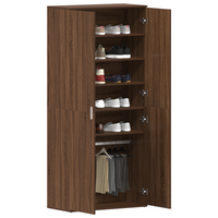 Mobile per scarpe in rovere marrone 80x39x180 cm Legno ingegnerizzato