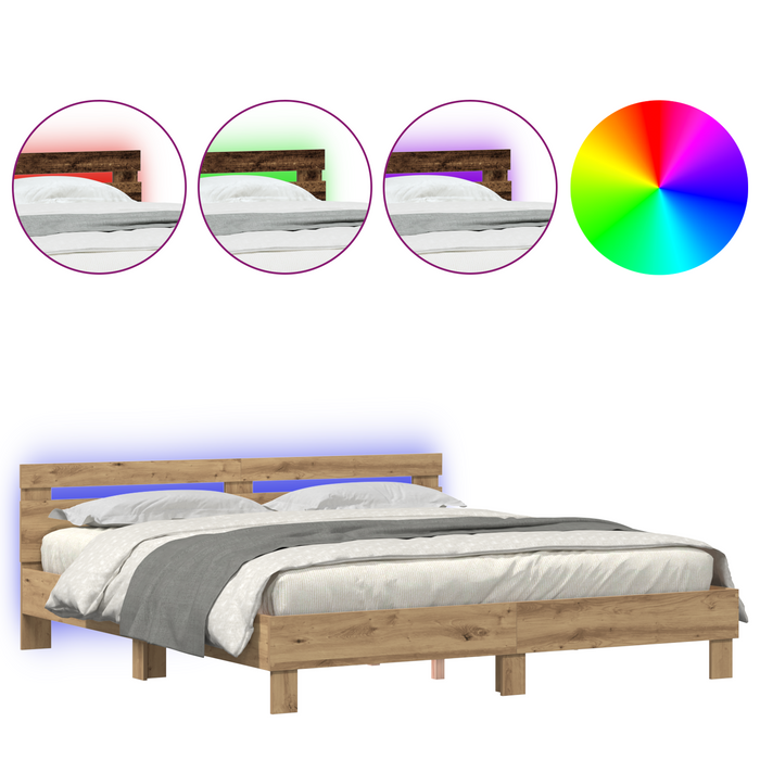 Base letto in legno ingegnerizzato Rovere artigianale 180 x 200 cm