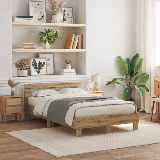 Struttura Letto in Legno Rovere Artigianale Legno di Rovere Massiccio